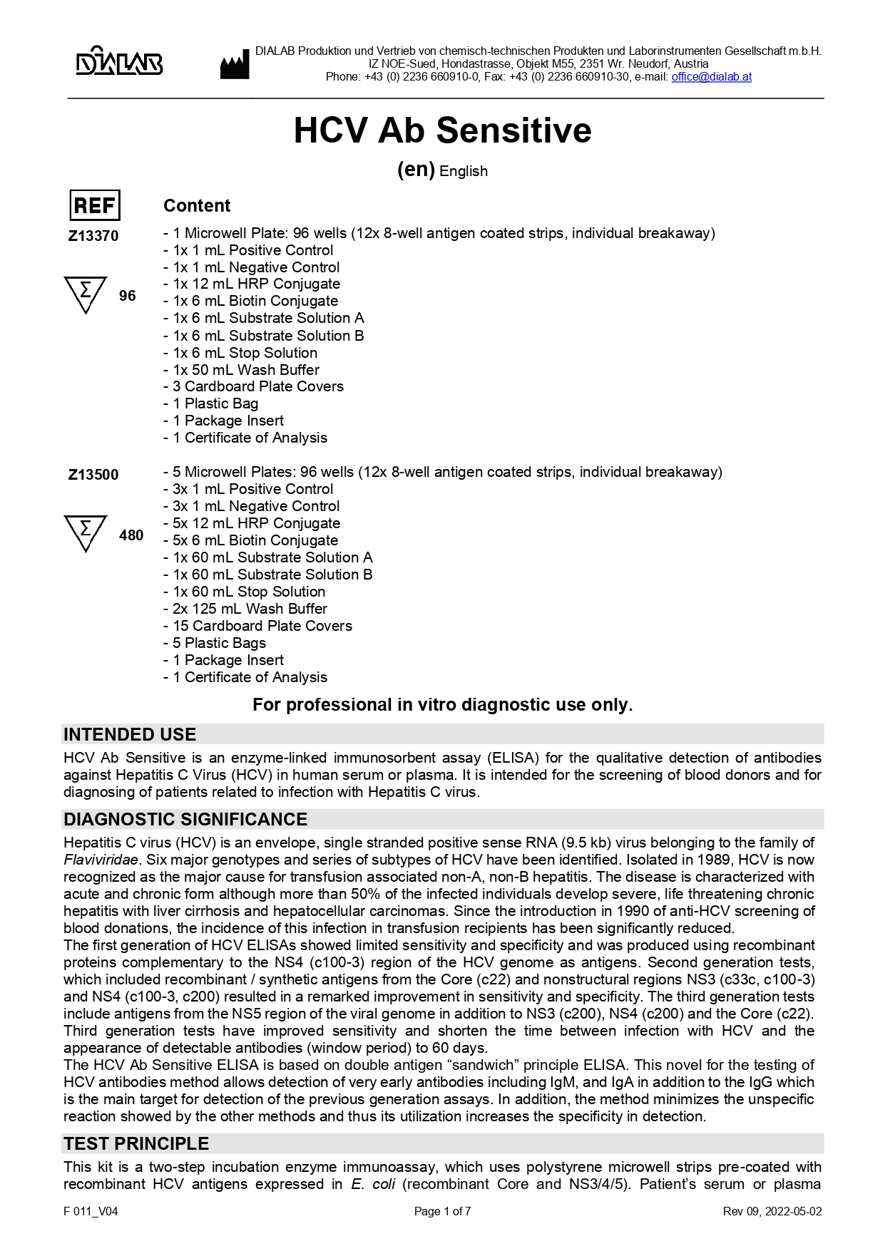 Reactivo ELISA para HCV