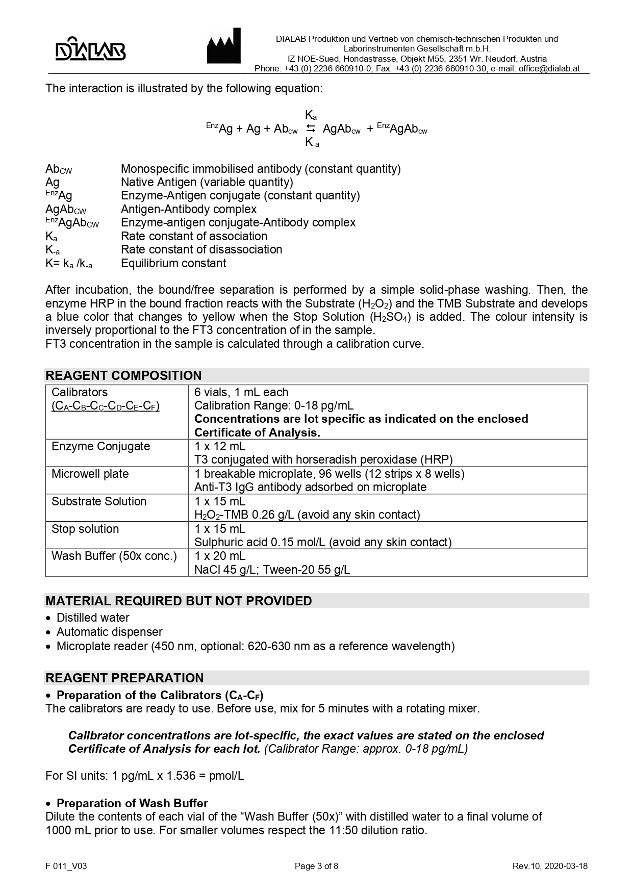 Reactivo ELISA para FT3 