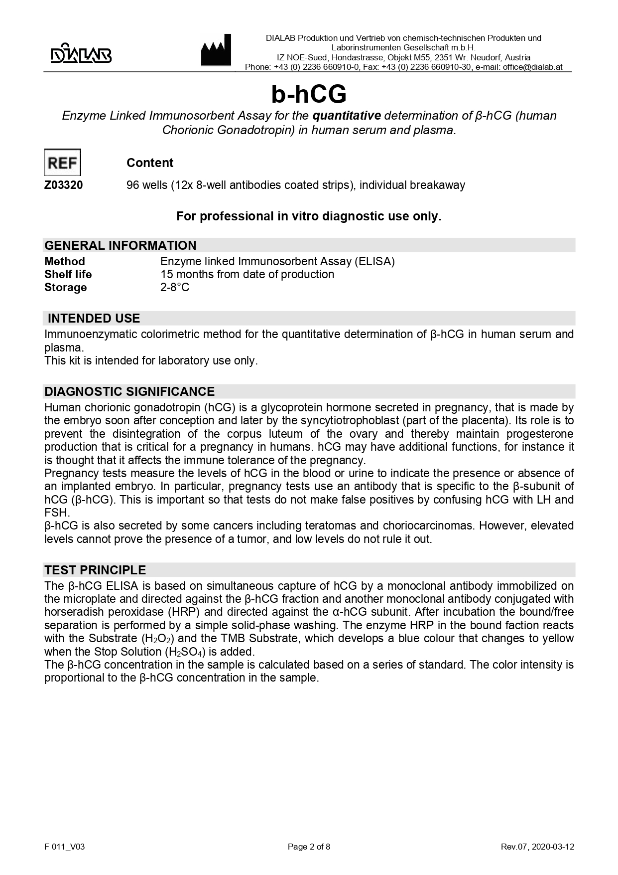 Reactivo ELISA para b-hCG