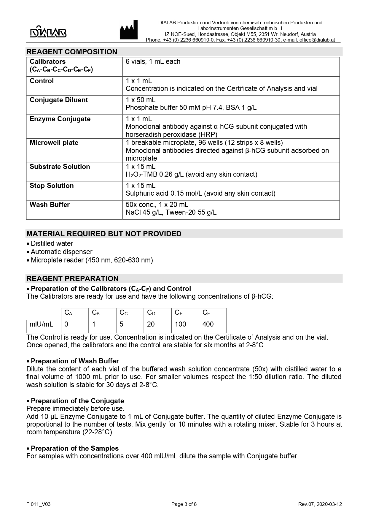 Reactivo ELISA para b-hCG