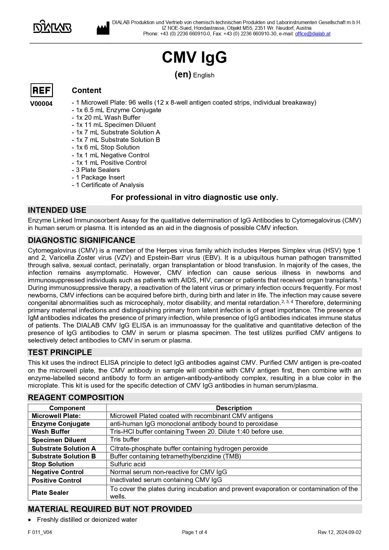 Reactivo ELISA para CMV IgG