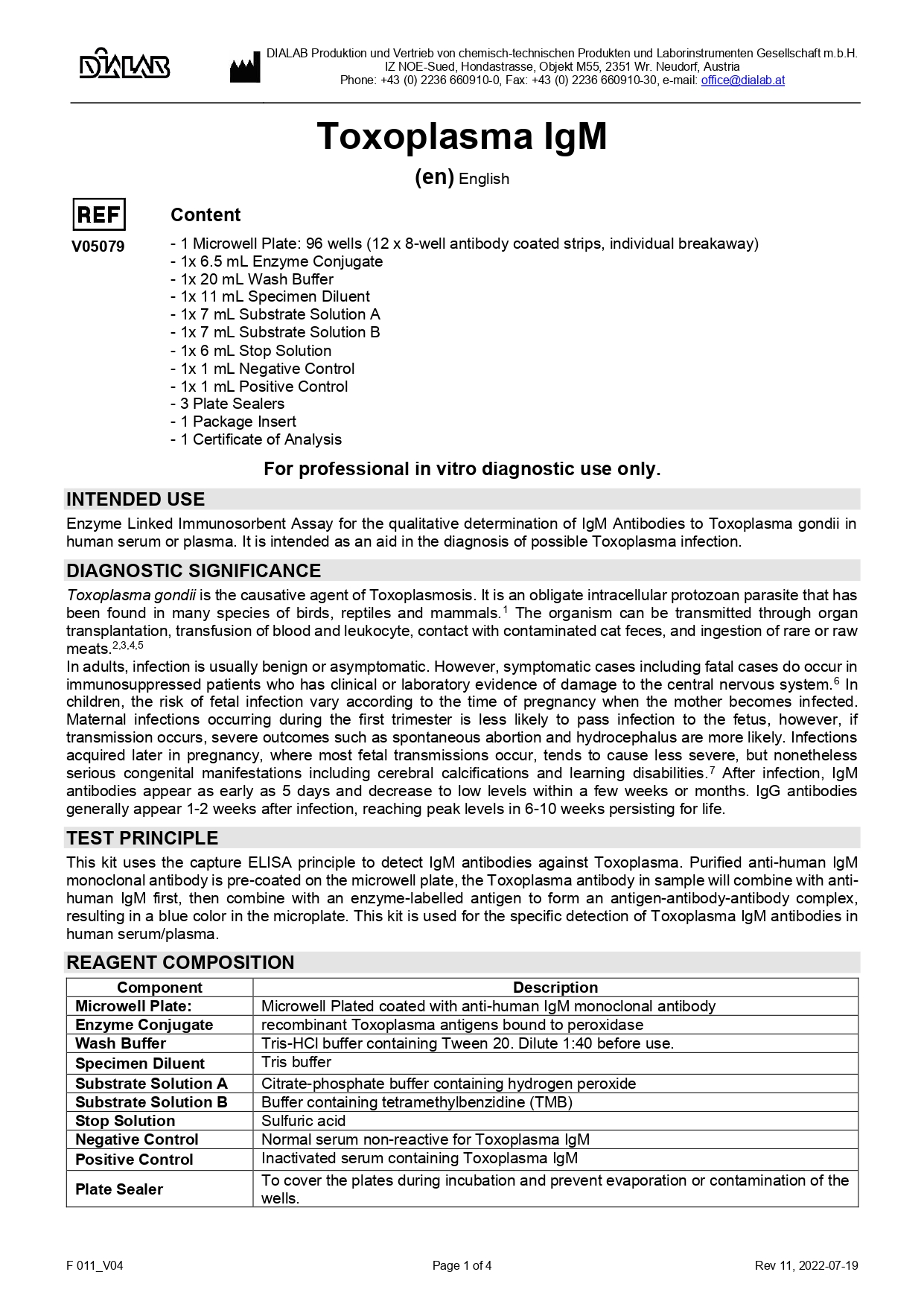 Reactivo ELISA para Toxoplasma IgM