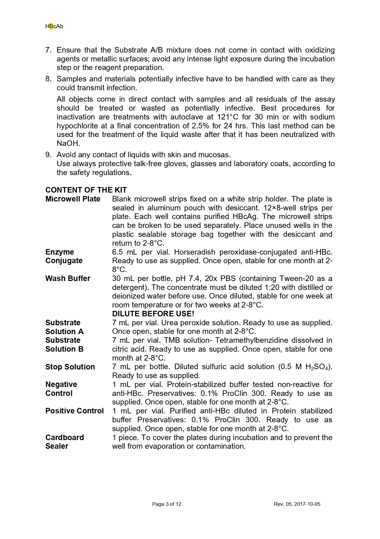 Reactivo ELISA para HBcAb