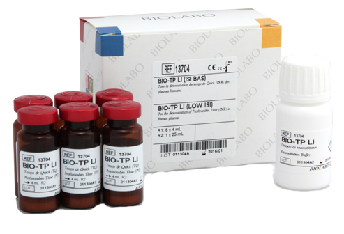 Reactivo BIO-TP LI (LOW ISI) Tasa de Protrombina (TP)