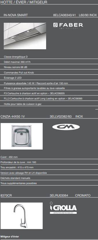 214AF - Cuisine avec 4 électroménagers