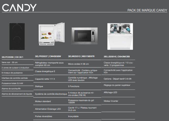 214AF - Cuisine avec 4 électroménagers