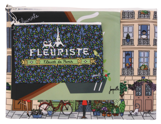 Lot de trois pochettes "Fleuristre"