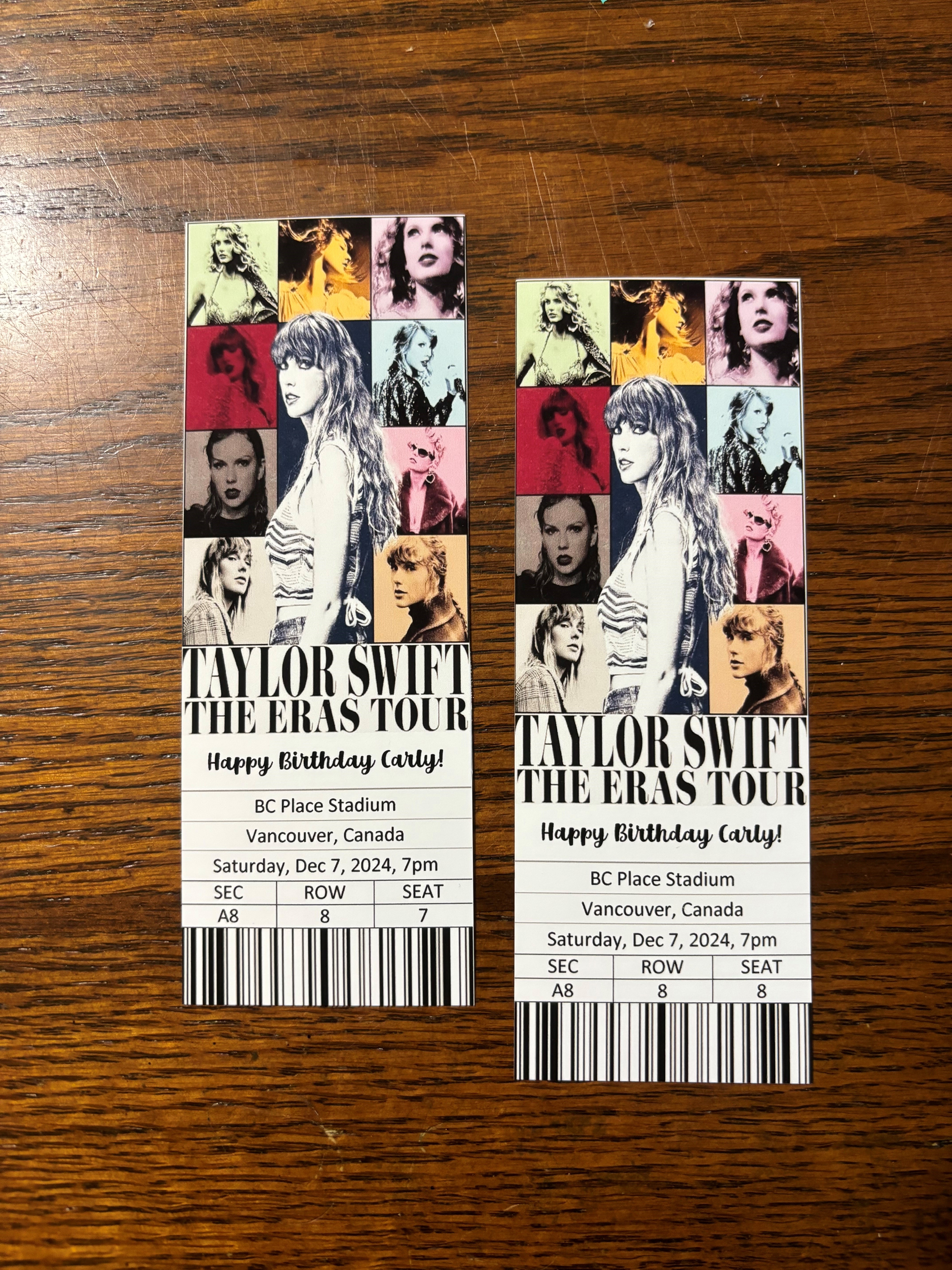 Souvenir Concert Ticket - Custom Made to Order - Physical Ticket - Ticket Stub - Ticketmaster - Concert Tour