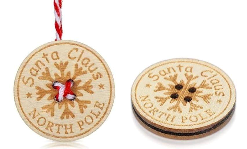 Santa's Lost Button Ornament with Keepsake Letter | Christmas Magic for Kids
