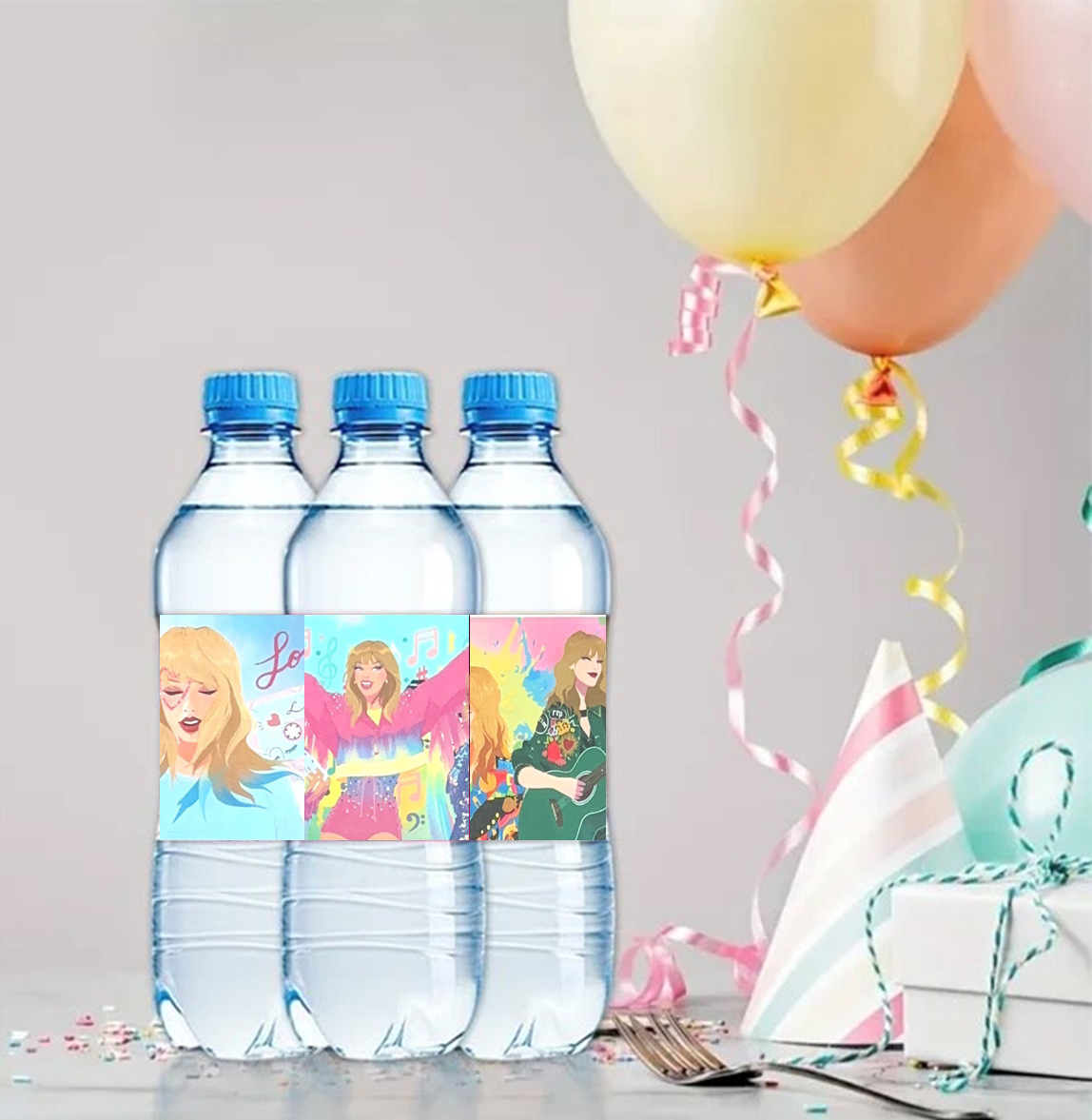 Water Bottle Labels for Music Lover Party - Water Bottle Wrapper - Party Favor - Physical Label