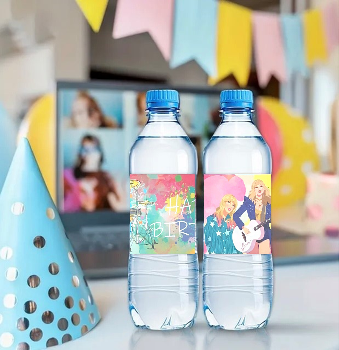 Water Bottle Labels for Music Lover Party - Water Bottle Wrapper - Party Favor - Physical Label