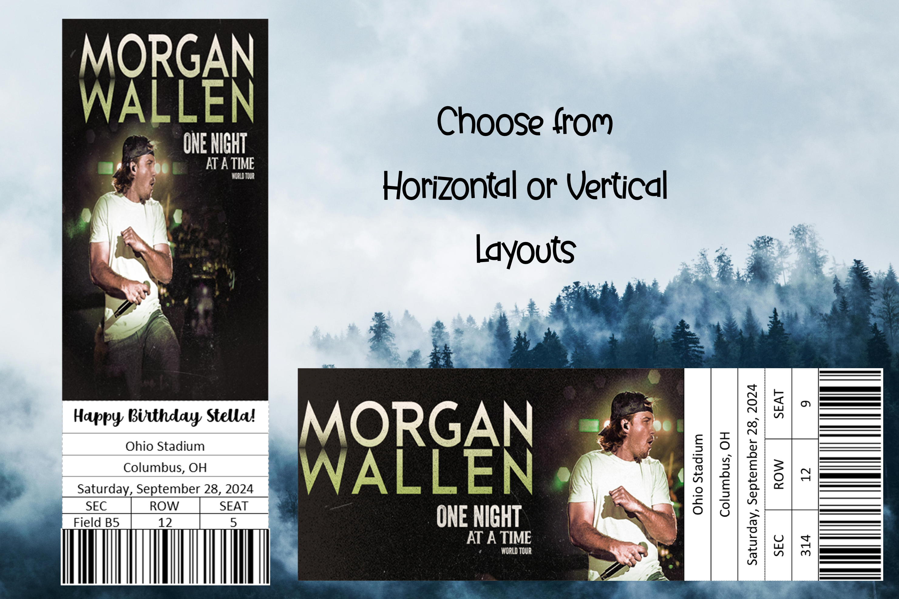 Custom Concert Ticket - Personalized Ticket Made to Order - Physical Ticket - Ticket Stub - Ticketmaster - Concert Tour