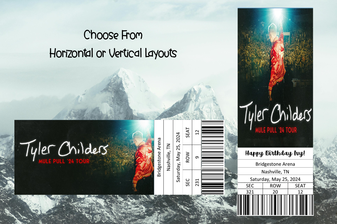 Custom Concert Ticket - Personalized Ticket Made to Order - Physical Ticket - Ticket Stub - Ticketmaster - Concert Tour
