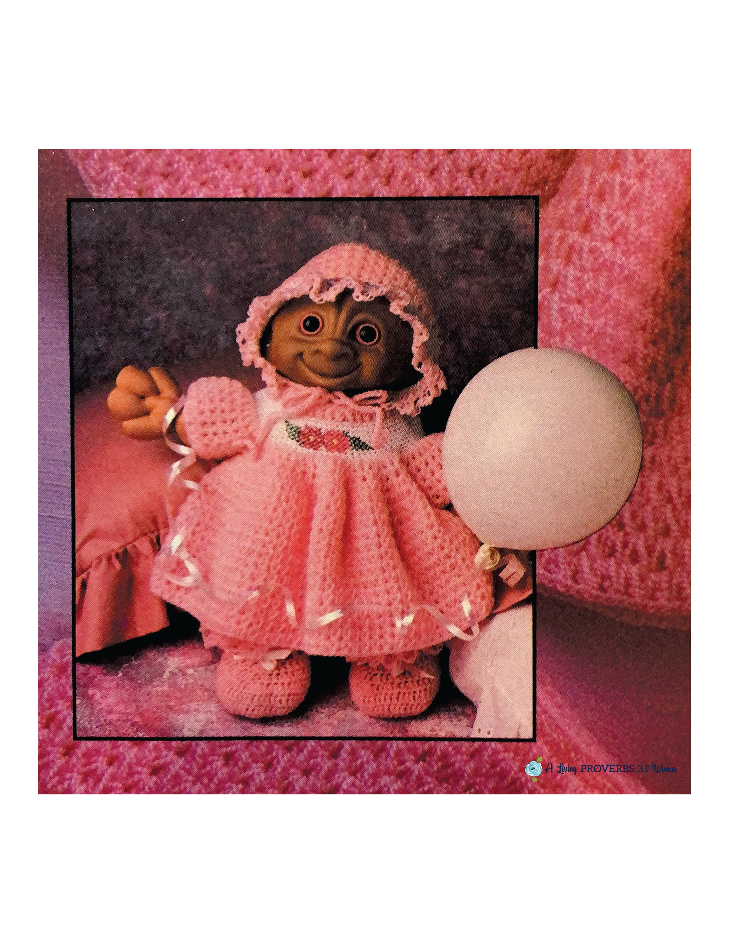 12 inch Doll Dress & Hat Vintage Crochet Pattern PDF Download
