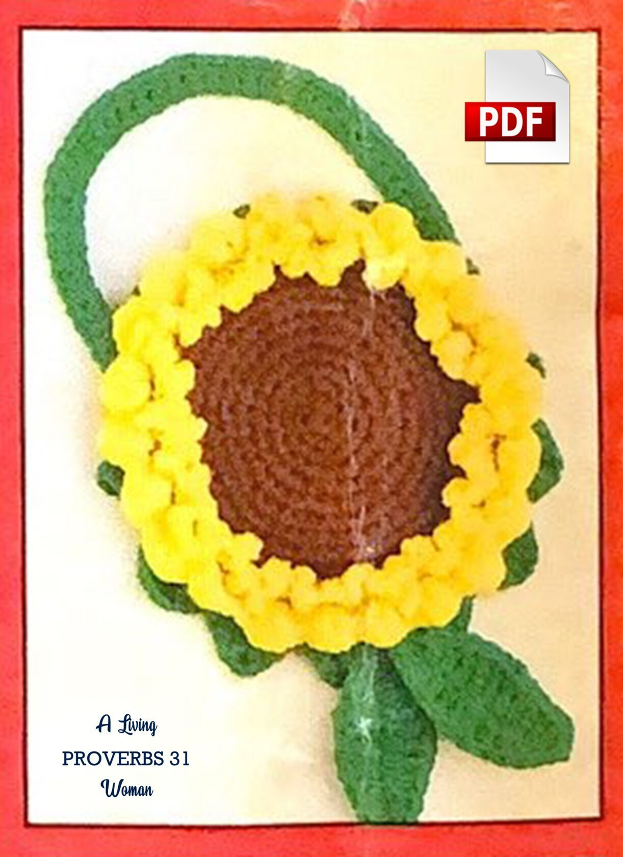 Girls Purse With Sunflower Vintage Crochet Pattern PDF Download