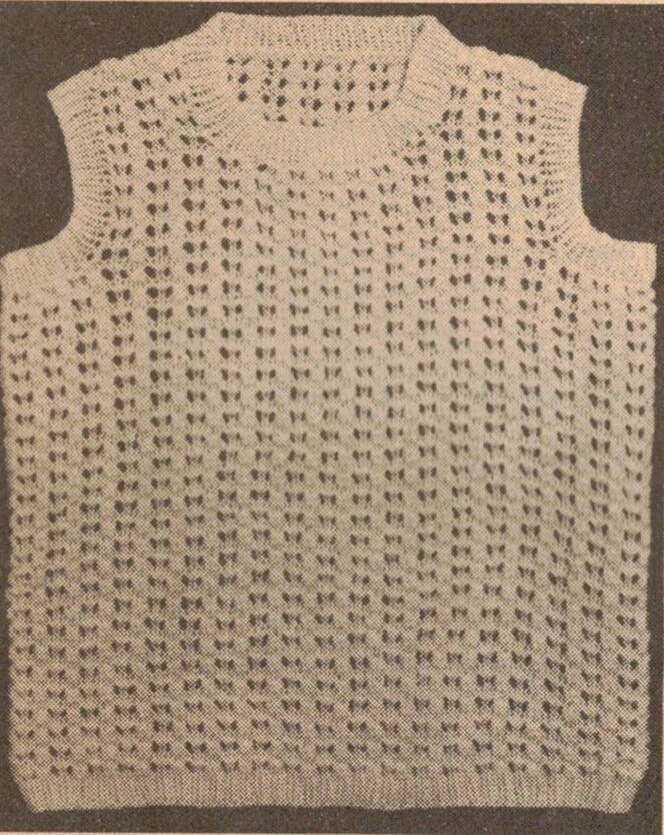 Child's Sleeveless Slipover Vintage Pattern PDF Download