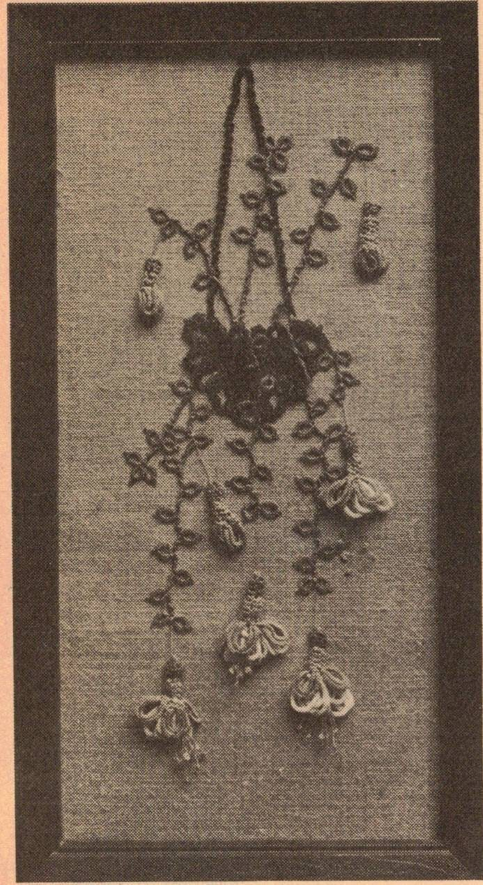 Hanging Basket Picture in Tatting Vintage Pattern PDF Download