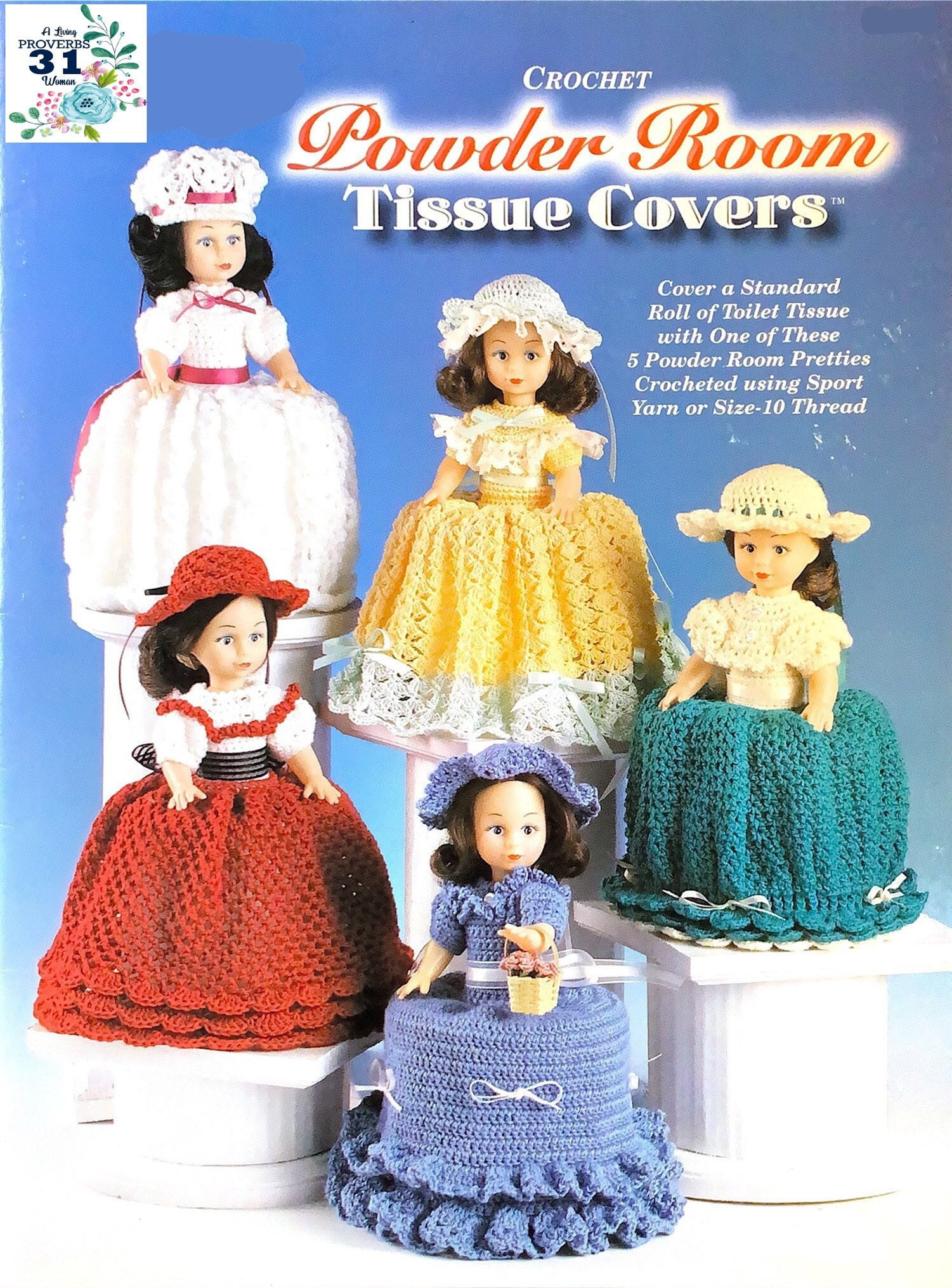 Crochet Powder Room Tissue Covers Pattern PDF Download