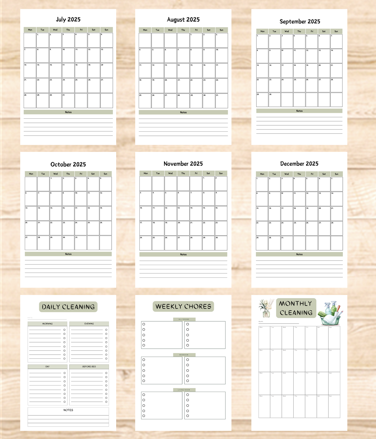 2025 Decluttering & Cleaning Planner | Digital Download | Minimalist Organization Tool | KonMari Method Cleaning Style