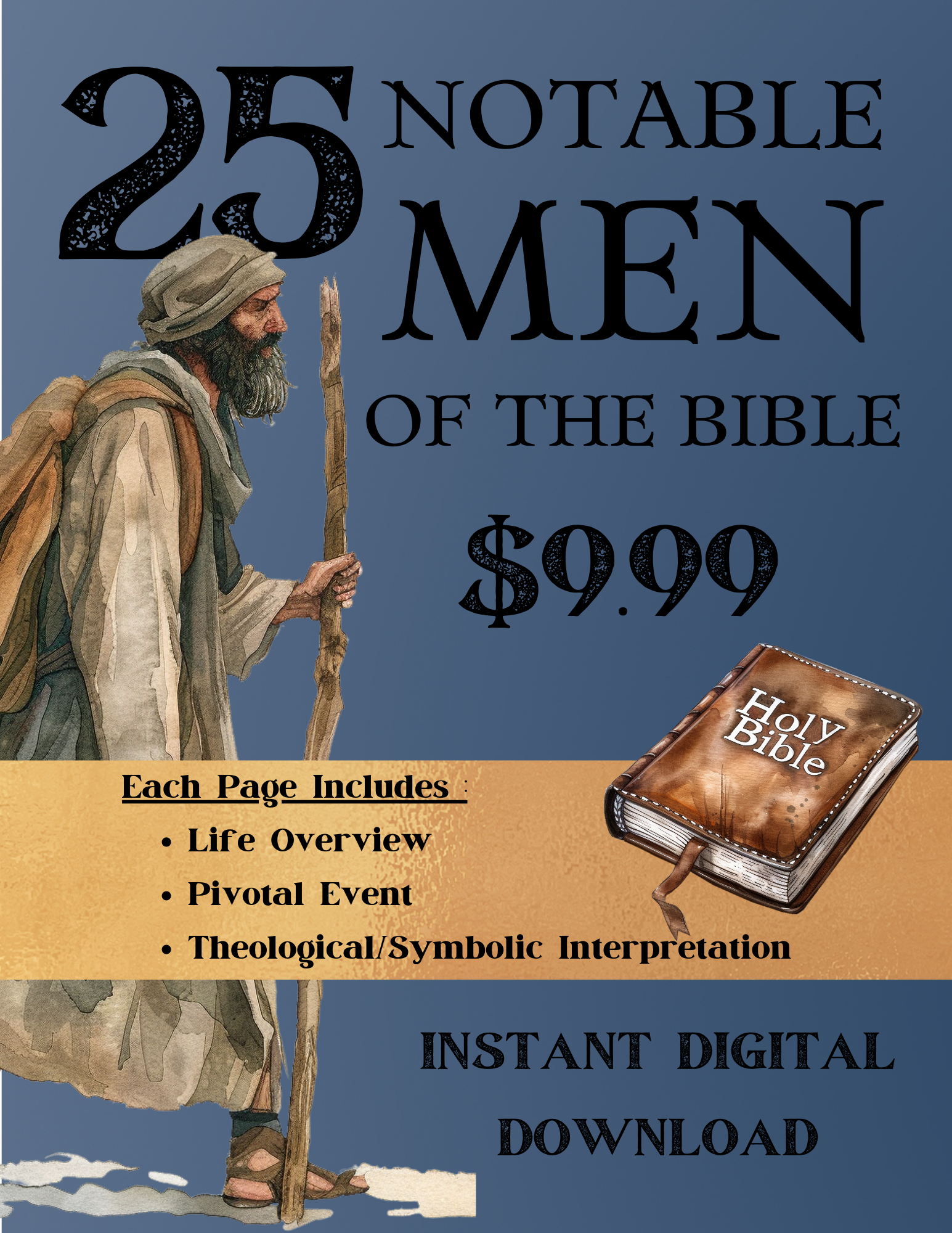 25 Notable Men of the Bible – Bible Character Study Guide (Digital Download)