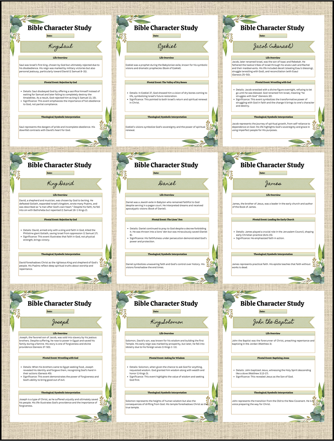 25 Notable Men of the Bible – Bible Character Study Guide (Digital Download)
