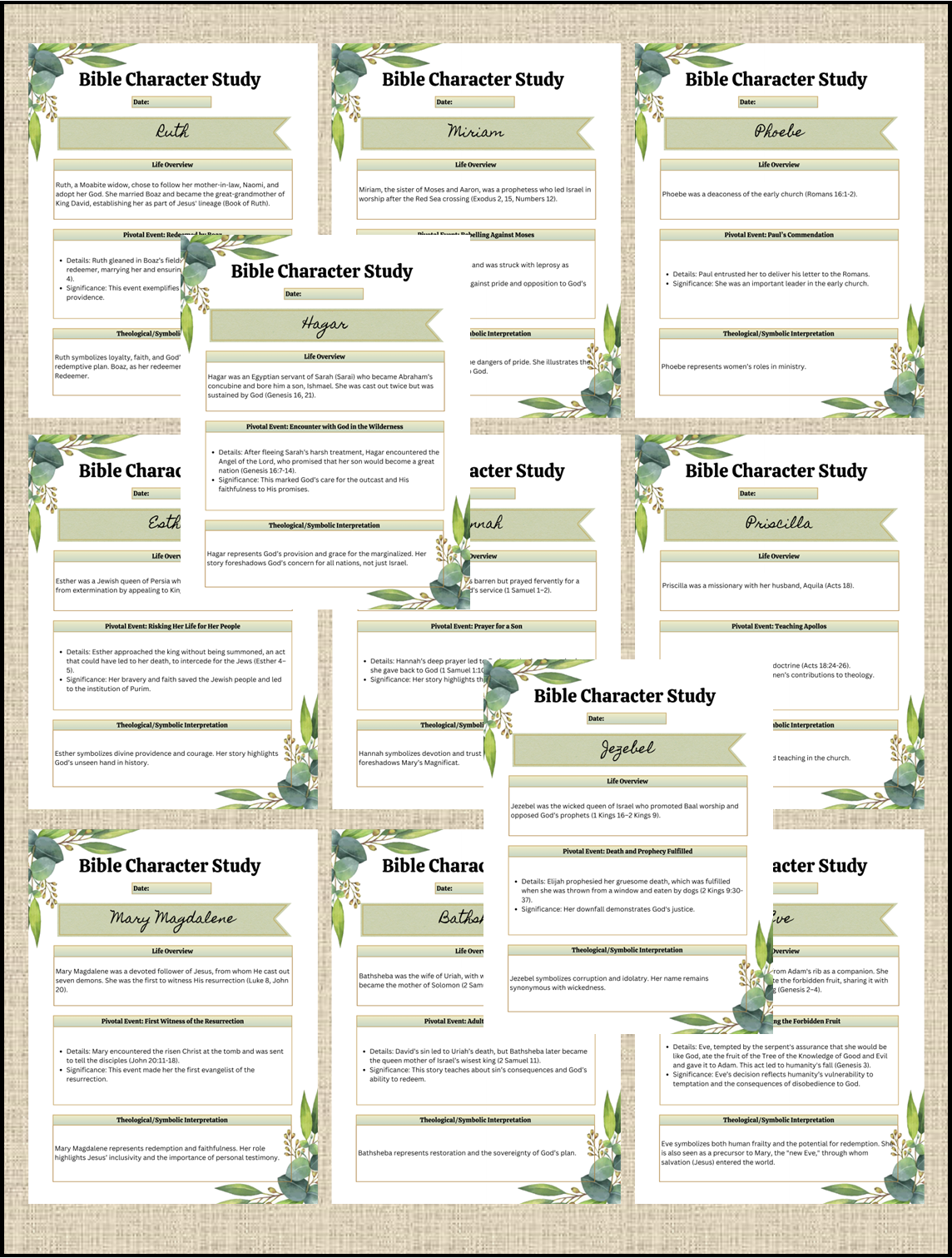 45 Notable Men & Women of the Bible – Bible Character Study Guide (Digital Download)