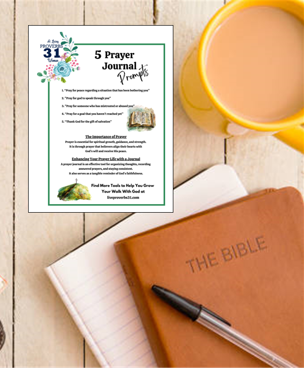 FREE 5 Prayer Journal Prompts (Digital Download)
