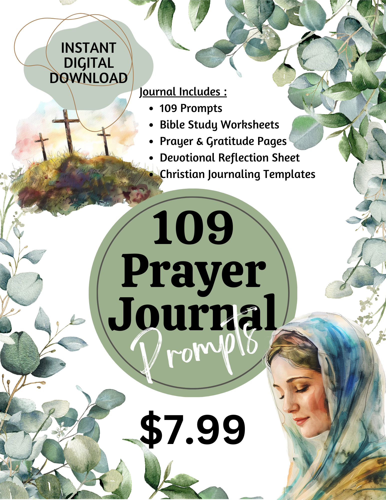 FREE 5 Prayer Journal Prompts (Digital Download)