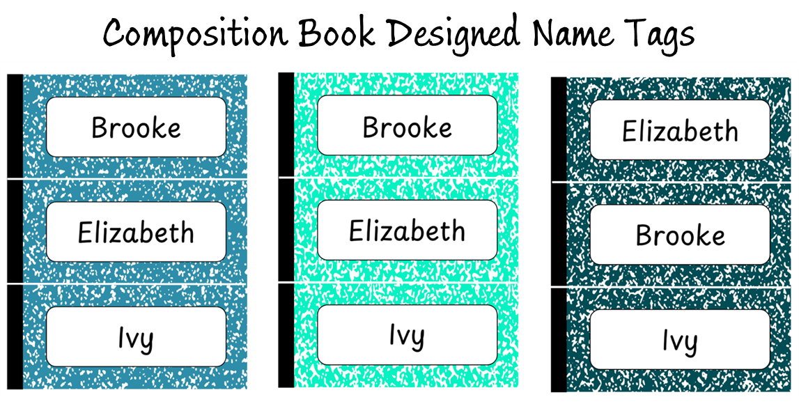 Composition Name Tag Desk Plate - Student Desk Plate - Printable Desk Name Tag - Editable Name Plate - Composition Notebook Classroom Decor