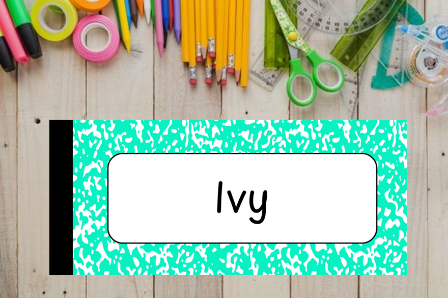 Composition Name Tag Desk Plate - Student Desk Plate - Printable Desk Name Tag - Editable Name Plate - Composition Notebook Classroom Decor