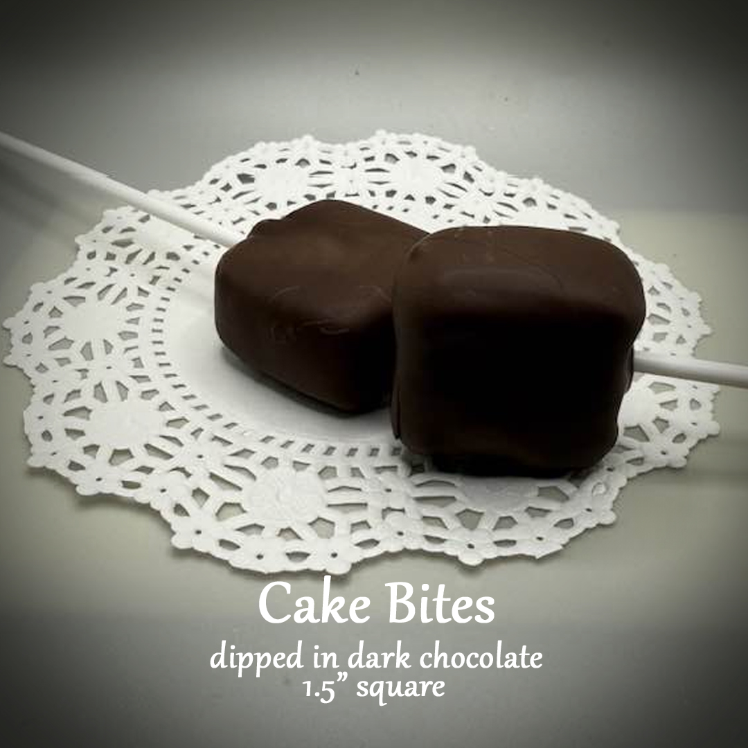 Vanilla Cake-Bites covered in Dark Chocolate