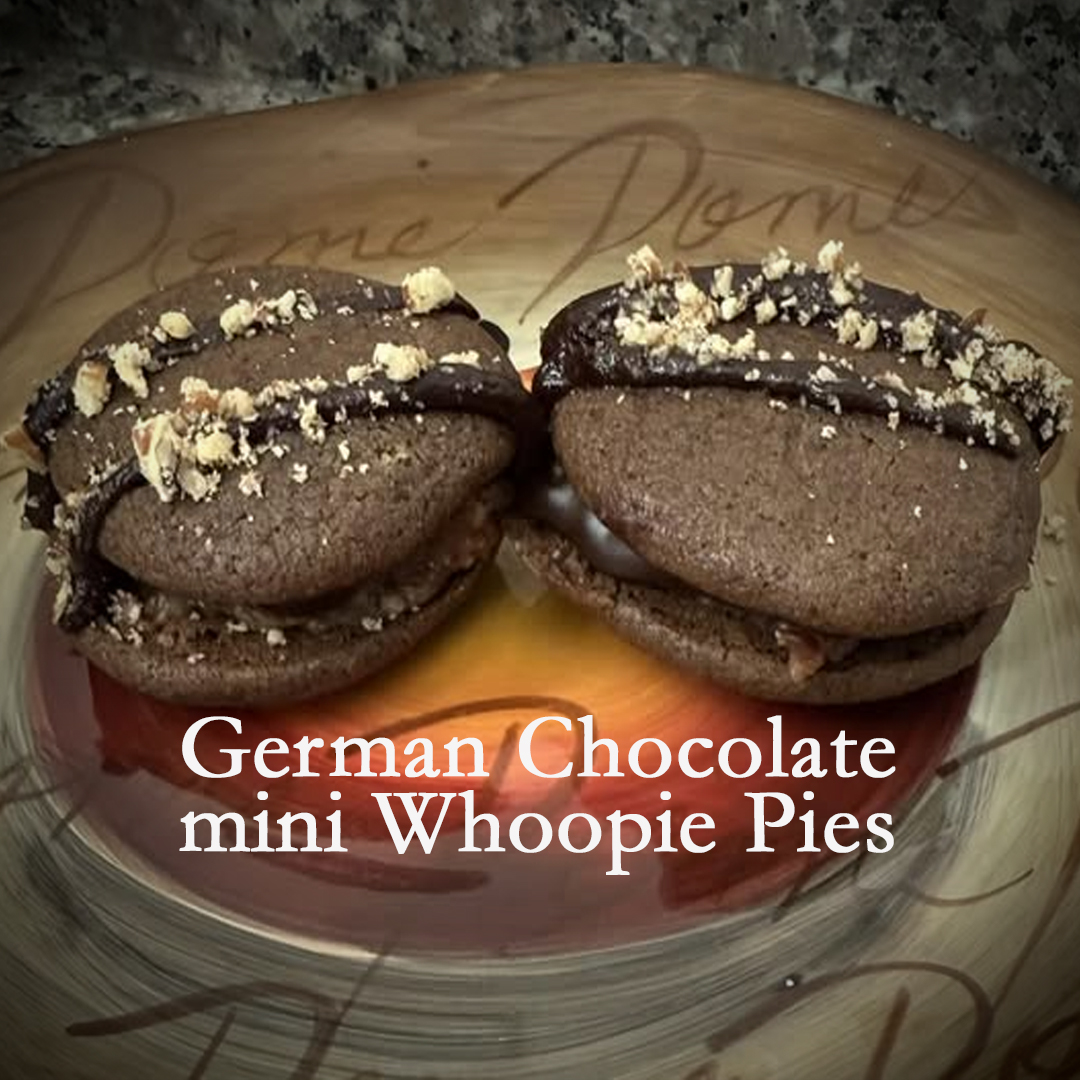 German chocolate mini Whoopie Pies