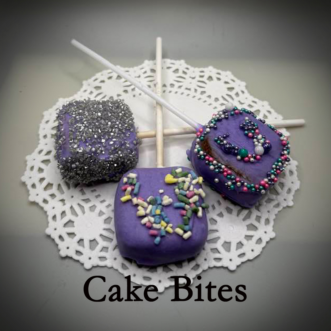 Cake Bites with Spring Colors