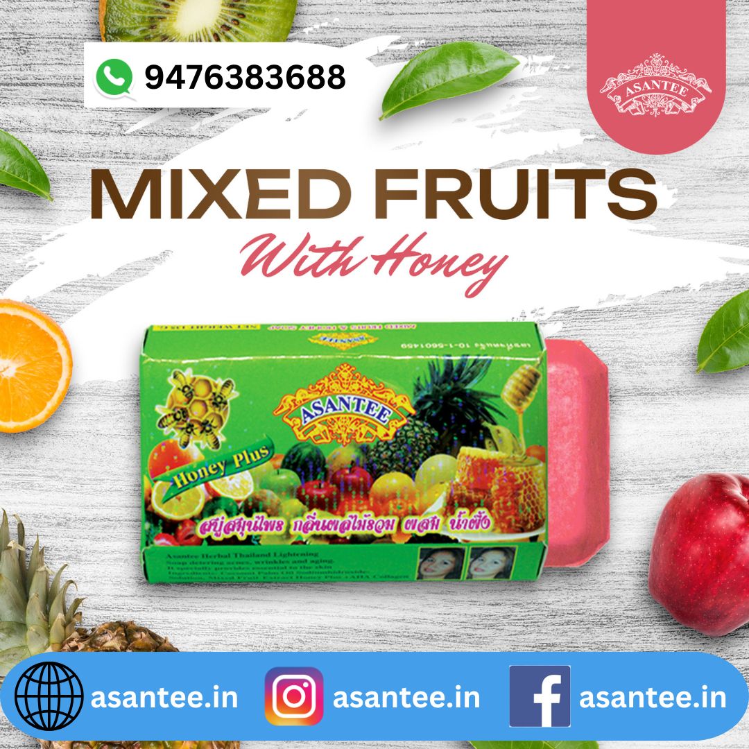 Asantee Soap Mixed Fruits & Honey Soap (Pack of 3)