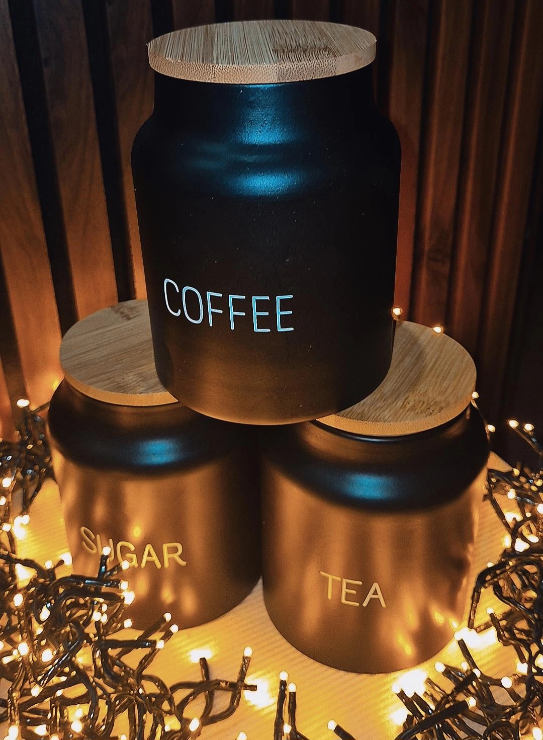 Kavos,arbatos ir cukraus indeliai 3vnt.