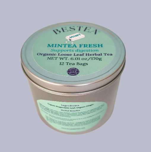 MINTEA Fresh Herbal Tea Tin (12 bags)