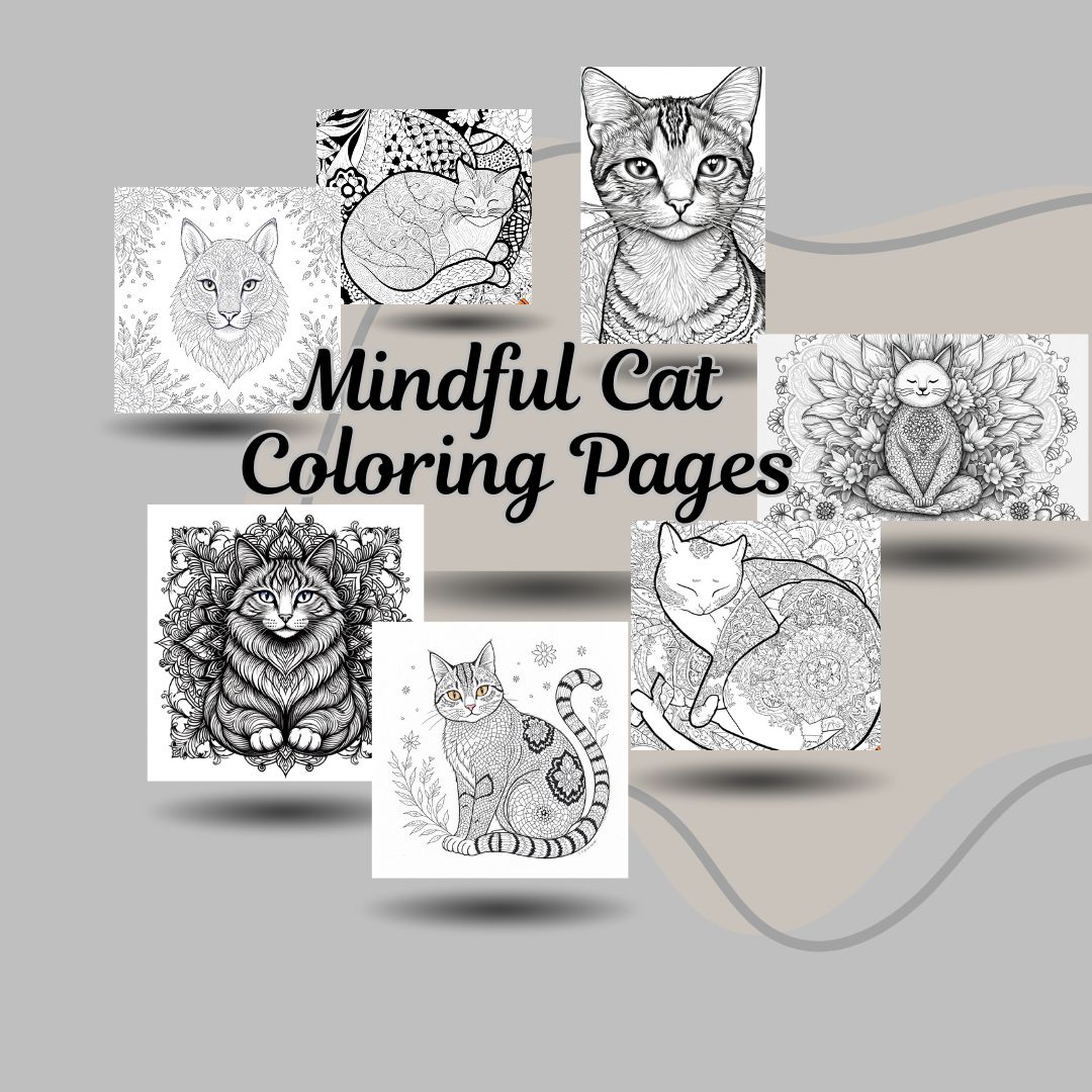 Mindful Cat Coloring Pages