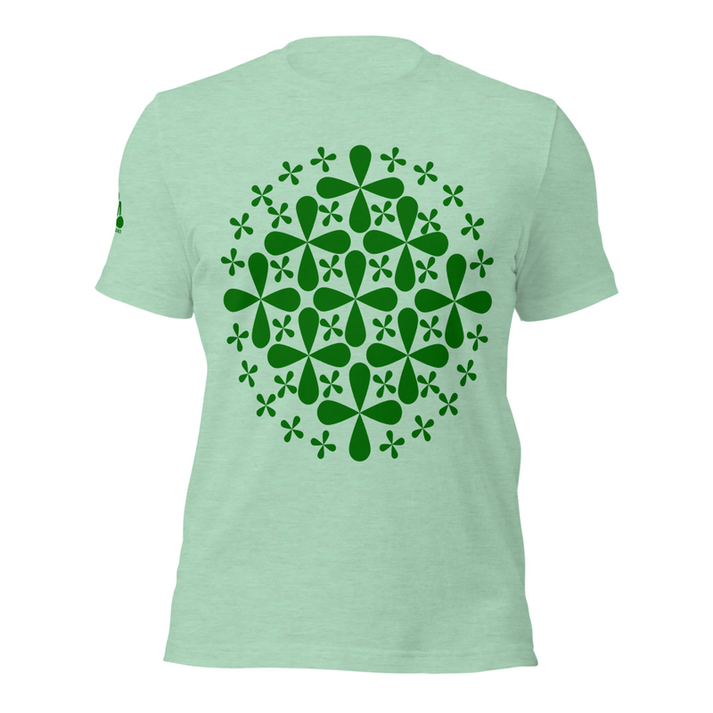 Four Leaf Clover Shamrock Mandala Geometric Pattern T-Shirt