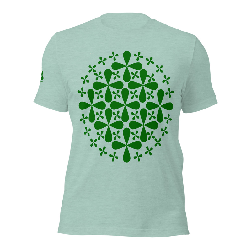 Four Leaf Clover Shamrock Mandala Geometric Pattern T-Shirt