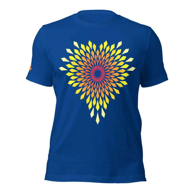 Fiery Heart Mandala Geometric Design T-shirt