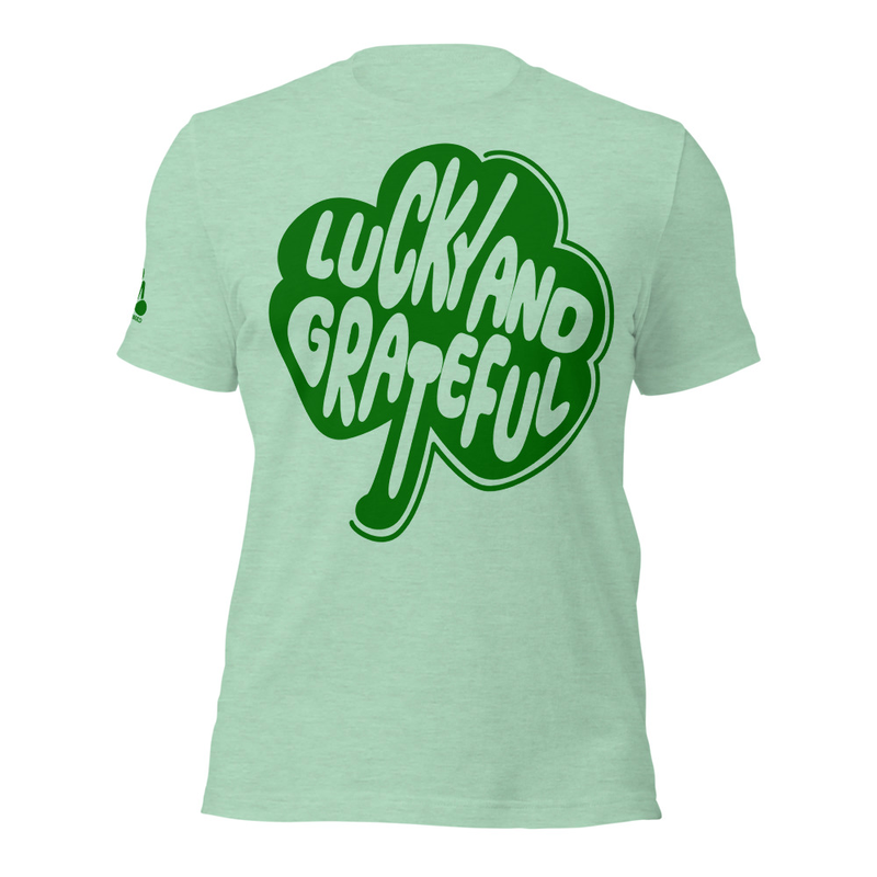 Lucky and Grateful Shamrock St. Patrick's Spiritual Tshirt