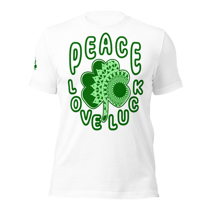 Peace Love Luck Shamrock Unisex t-shirt