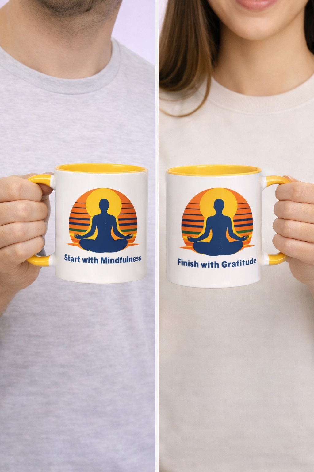 Begin with Mindfulness End with Gratitude Coffee Mug 11 oz