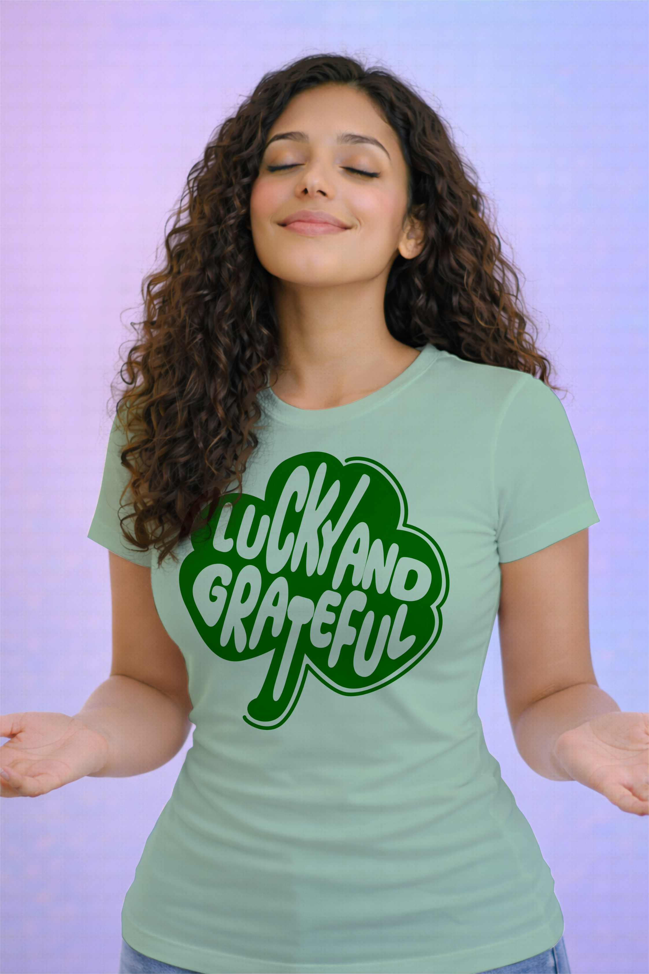 Lucky and Grateful Shamrock St. Patrick's Spiritual Tshirt