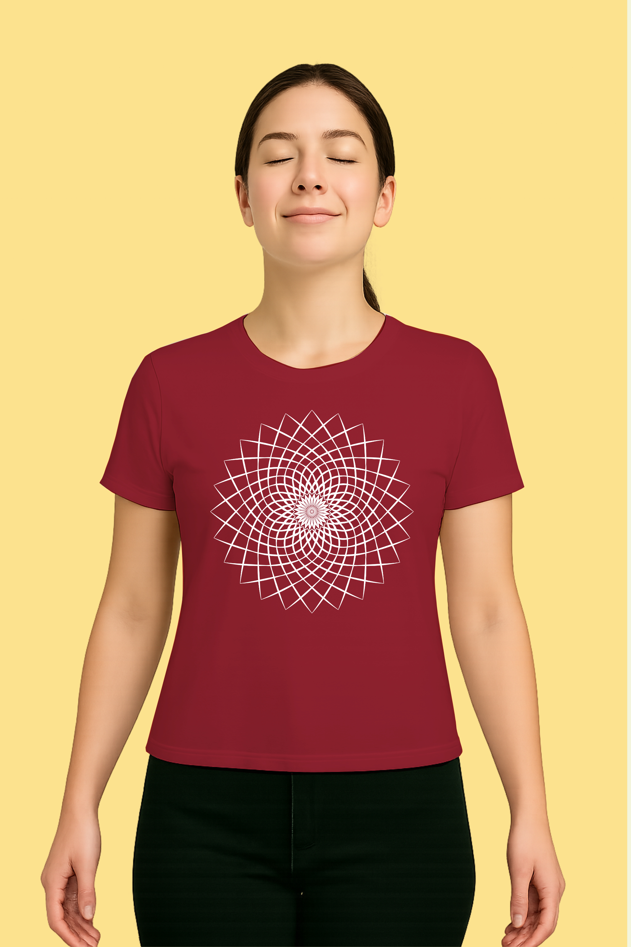 Silver Mandala Geometric Pattern Unisex T-Shirt