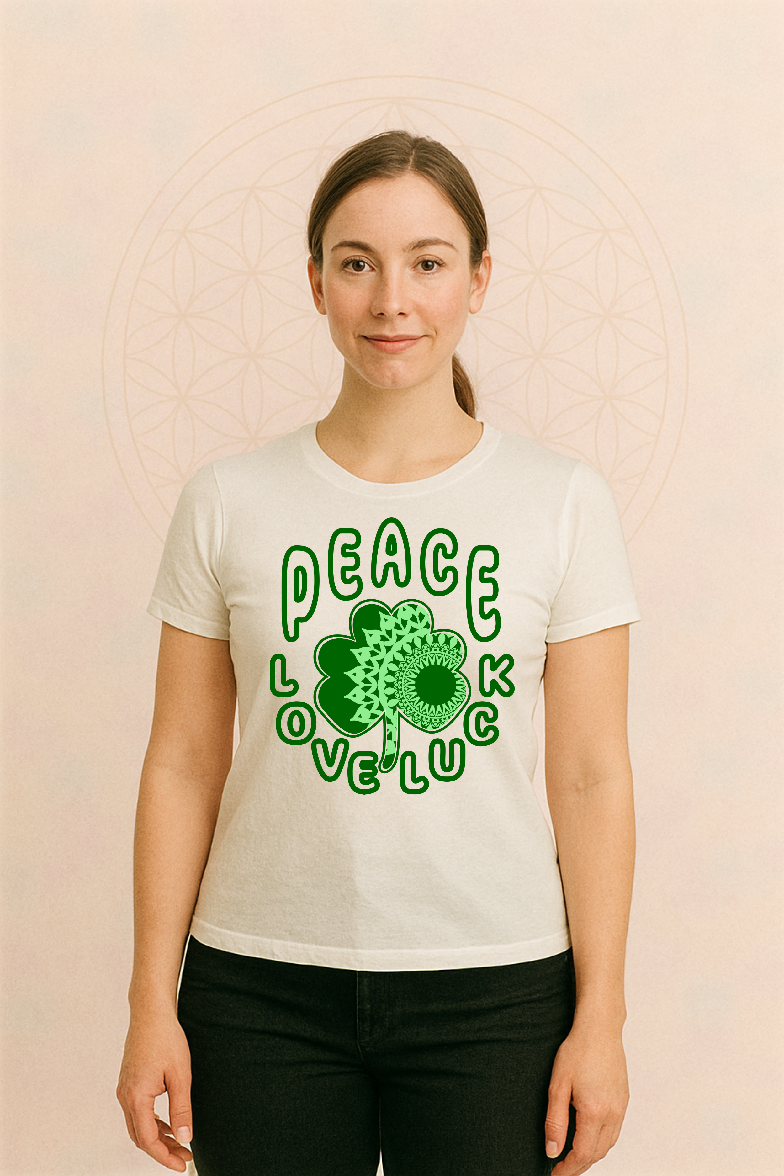 Peace Love Luck Shamrock Unisex t-shirt