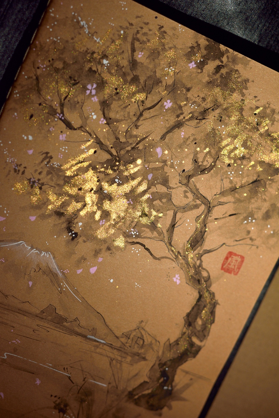 L'arbre dorée et le mont Fuji