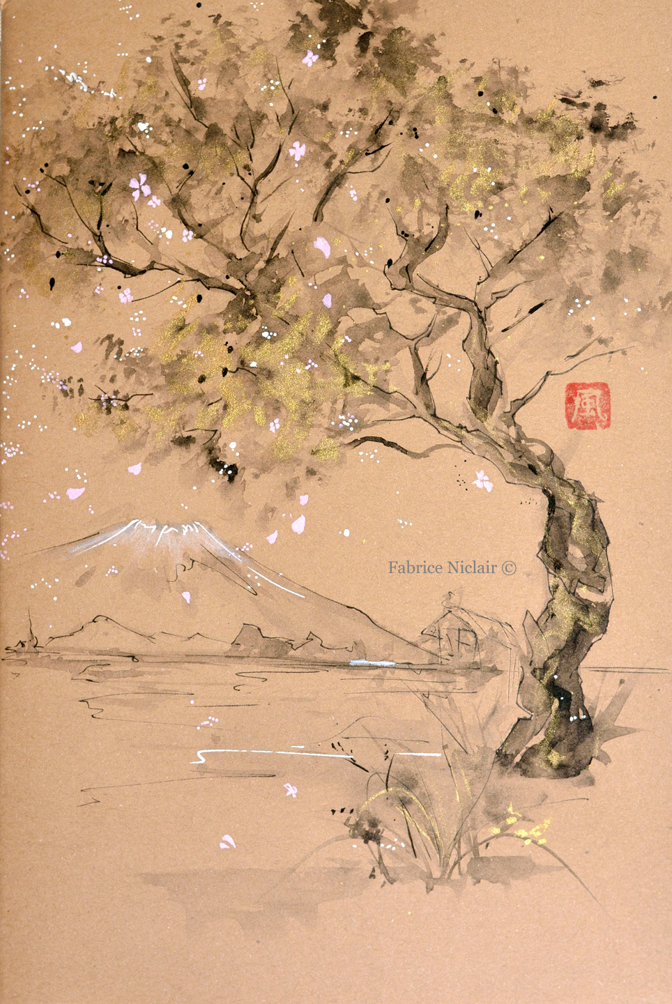 L'arbre dorée et le mont Fuji