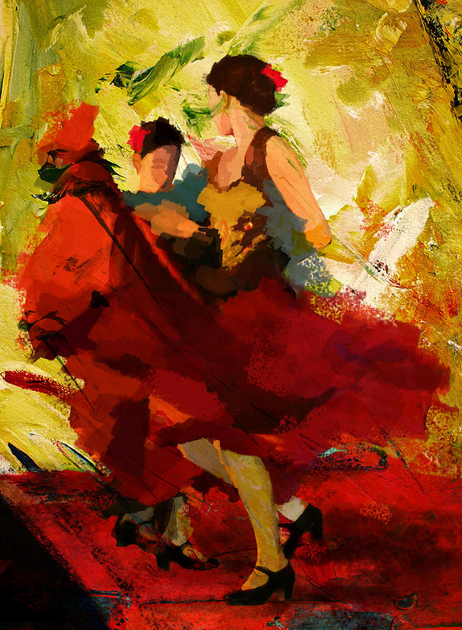 Colorful Flamenco Dancer Painting
