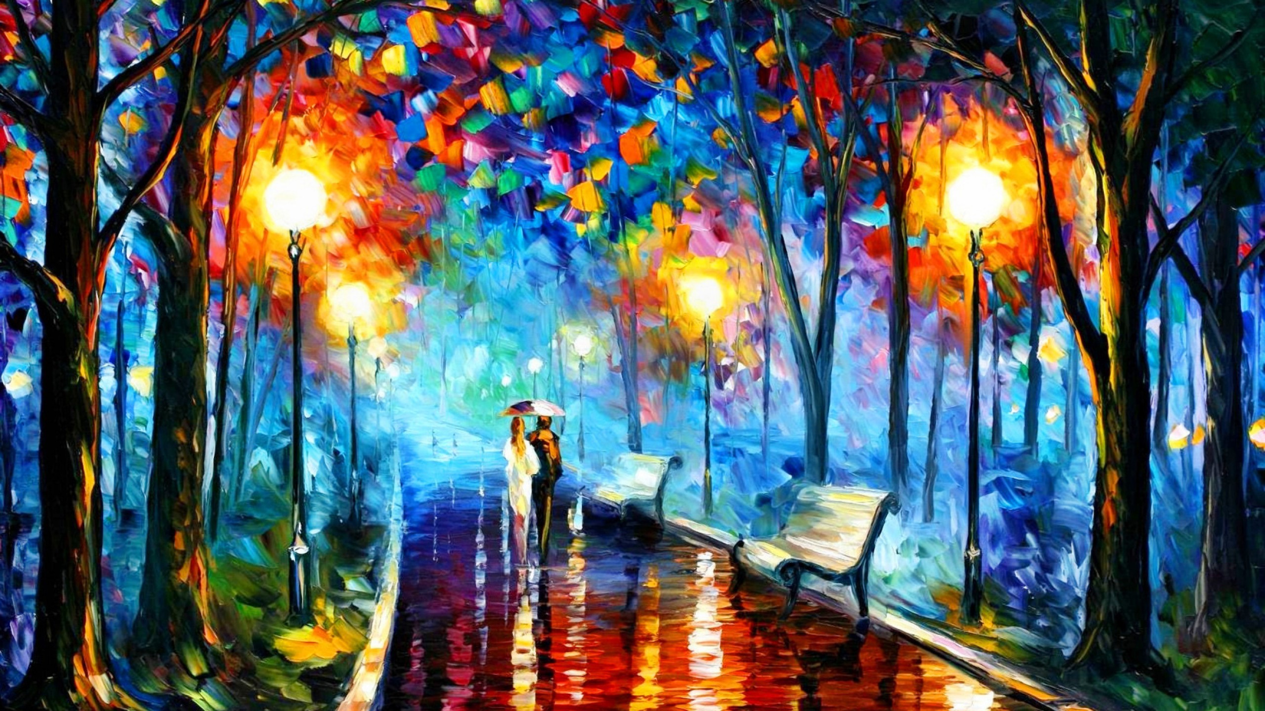 Colorful Romantic Street Art Painting